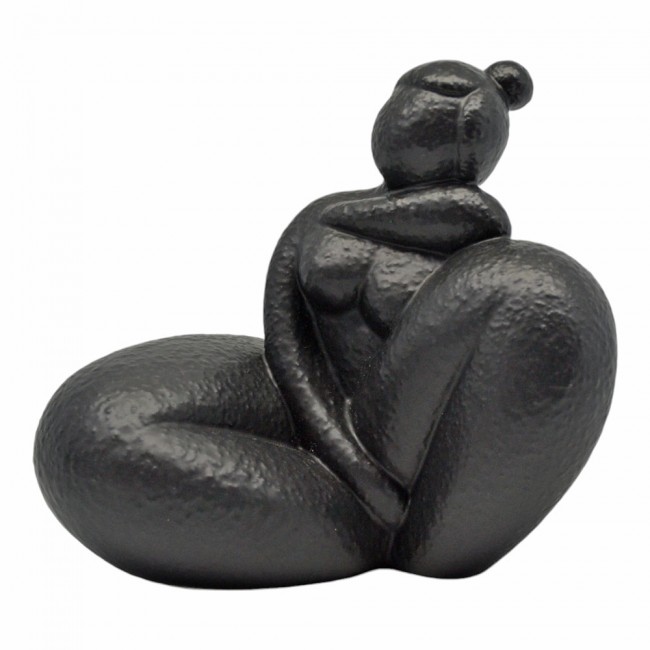 Επιτραπέζιο διακοσμητικό κεραμικό σε χρώμα μαύρο ματ 17.5x15x16