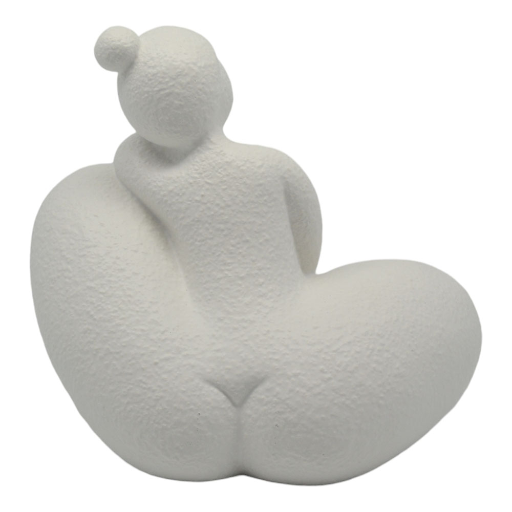 Επιτραπέζιο διακοσμητικό κεραμικό σε χρώμα λευκό ματ 17.5x15x16