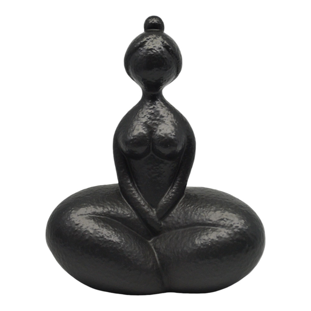 Επιτραπέζιο διακοσμητικό κεραμικό σε χρώμα μαύρο ματ 15.8x10.5x19.5