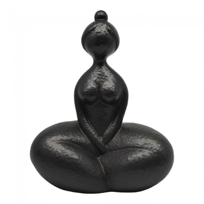 Επιτραπέζιο διακοσμητικό κεραμικό σε χρώμα μαύρο ματ 15.8x10.5x19.5