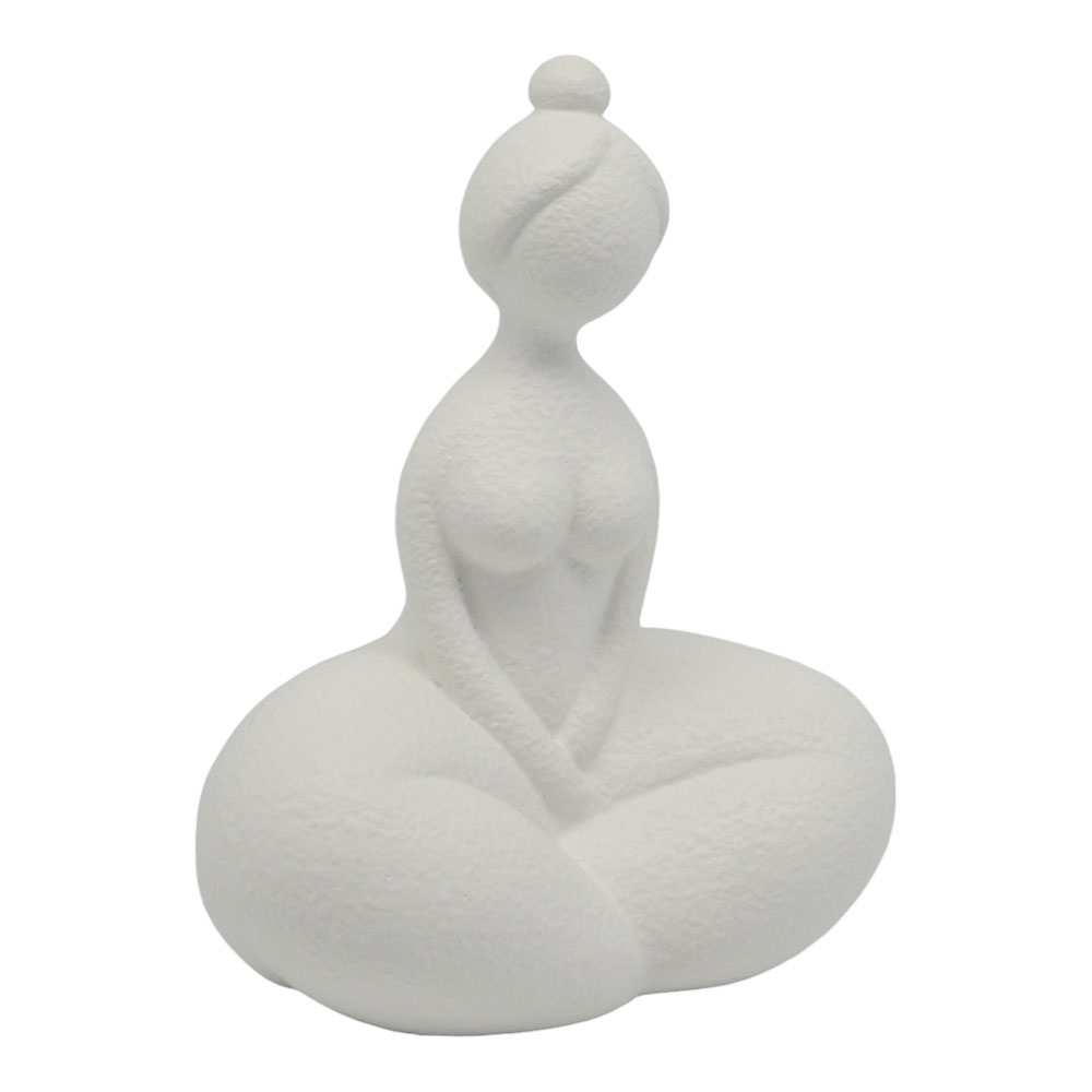 Επιτραπέζιο διακοσμητικό κεραμικό σε χρώμα λευκό ματ 15.8x10.5x19.5