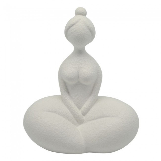 Επιτραπέζιο διακοσμητικό κεραμικό σε χρώμα λευκό ματ 15.8x10.5x19.5