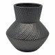 Διακοσμητικό βάζο κεραμικό σε χρώμα μαύρο ματ 17.5x17.5x18
