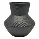 Διακοσμητικό βάζο κεραμικό σε χρώμα μαύρο ματ 17.5x17.5x18