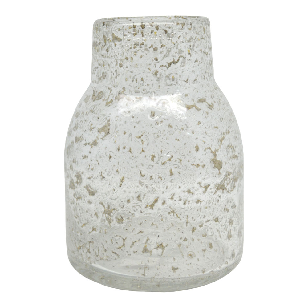 Διακοσμητικό βάζο από φυσητό γυαλί διάφανο Φ12x17.5
