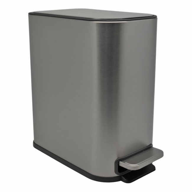 Κάδος απορριμμάτων "SOUL" slim soft close-finger print proof inox ματ 5L 15.2x27.5x27.8