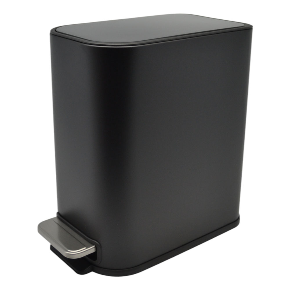 Κάδος απορριμμάτων "BELLO" slim-soft close μεταλλικός σε χρώμα μαύρο ματ 5L 15.2x27.5x27.8