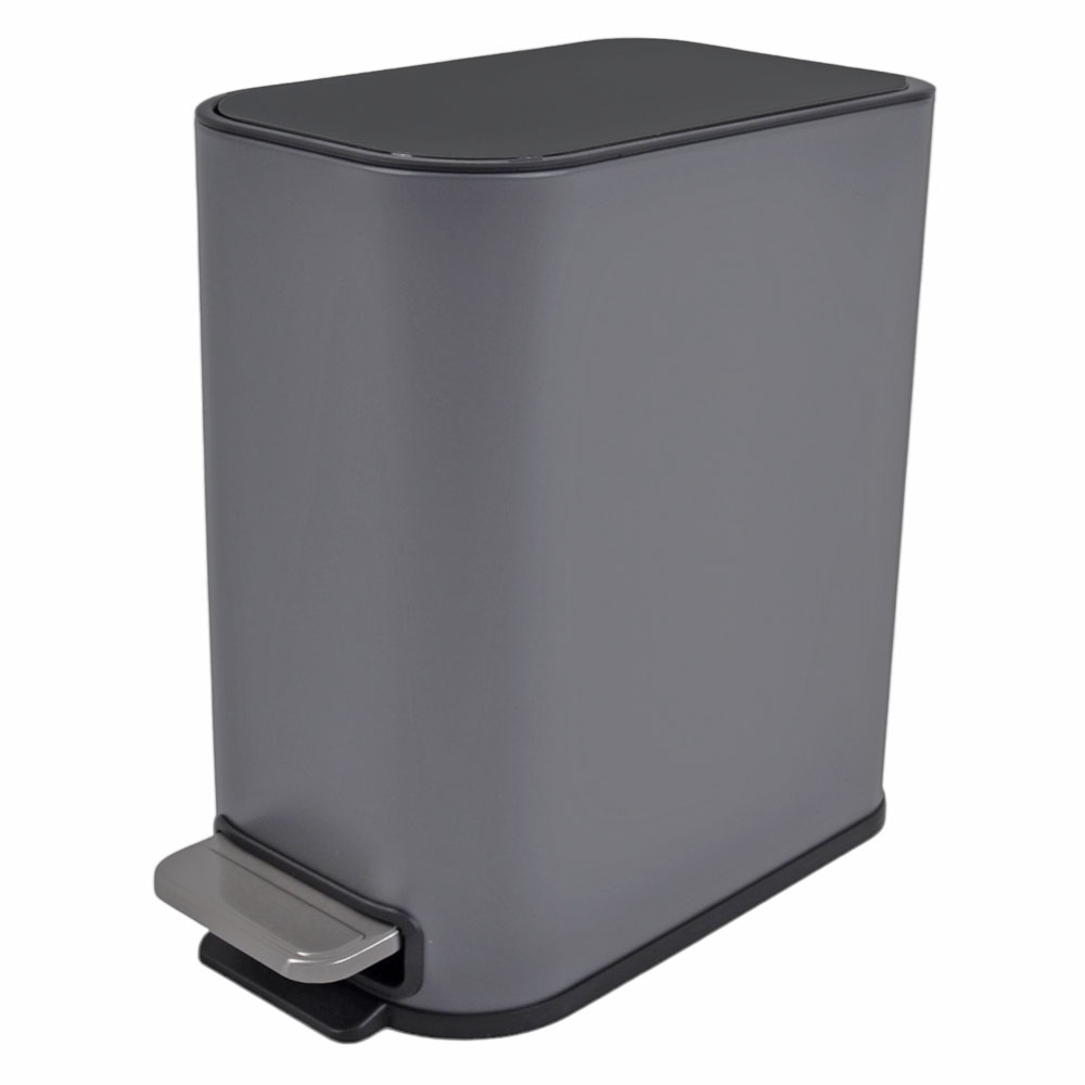 Κάδος απορριμμάτων "BELLO" slim-soft close μεταλλικός σε χρώμα γκρι ματ 5L 15.2x27.5x27.8
