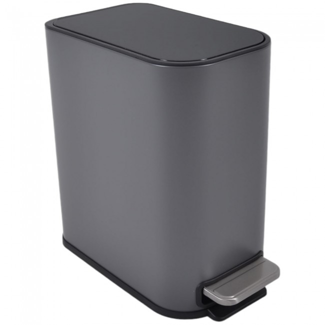 Κάδος απορριμμάτων "BELLO" slim-soft close μεταλλικός σε χρώμα γκρι ματ 5L 15.2x27.5x27.8