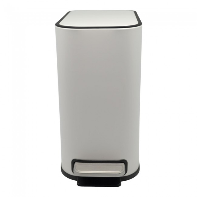 Κάδος απορριμμάτων "BELLO" slim-soft close μεταλλικός σε χρώμα λευκό ματ 5L 15.2x27.5x27.8