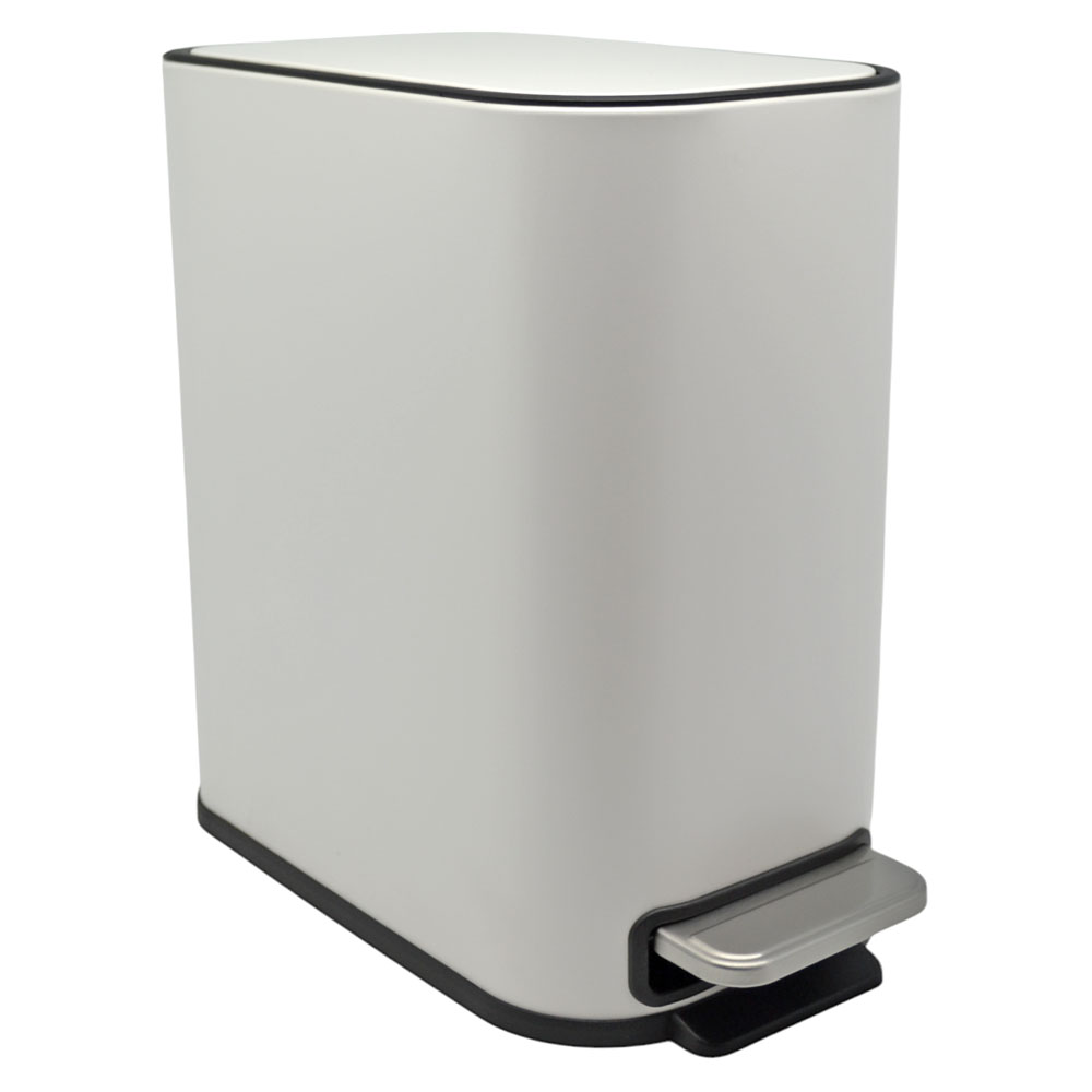 Κάδος απορριμμάτων "BELLO" slim-soft close μεταλλικός σε χρώμα λευκό ματ 5L 15.2x27.5x27.8