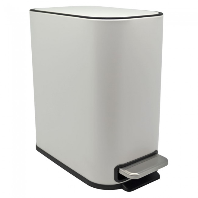 Κάδος απορριμμάτων "BELLO" slim-soft close μεταλλικός σε χρώμα λευκό ματ 5L 15.2x27.5x27.8
