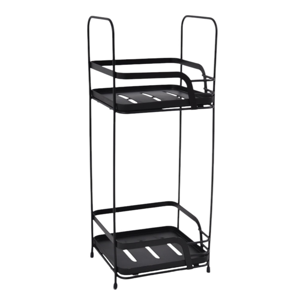 Ραφιέρα μπάνιου διπλή από μέταλλο σε χρώμα μαύρο 16x15.5x40