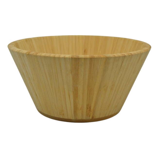 Μπωλ από ξύλο μπαμπού σε χρώμα φυσικό Φ25.5x12.5