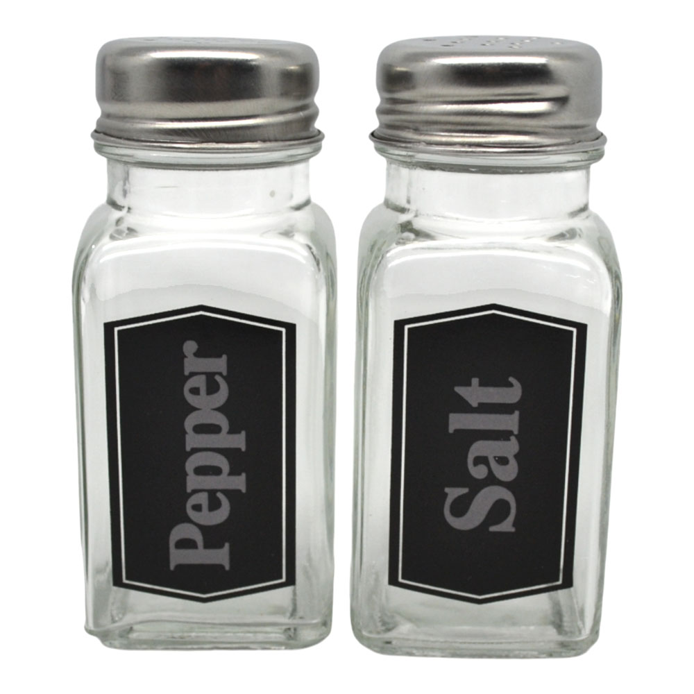 Σετ 24τμχ αλατοπίπερα γυάλινα με ανοξείδωτο καπάκι 70ml 4.1x4.1x9.4