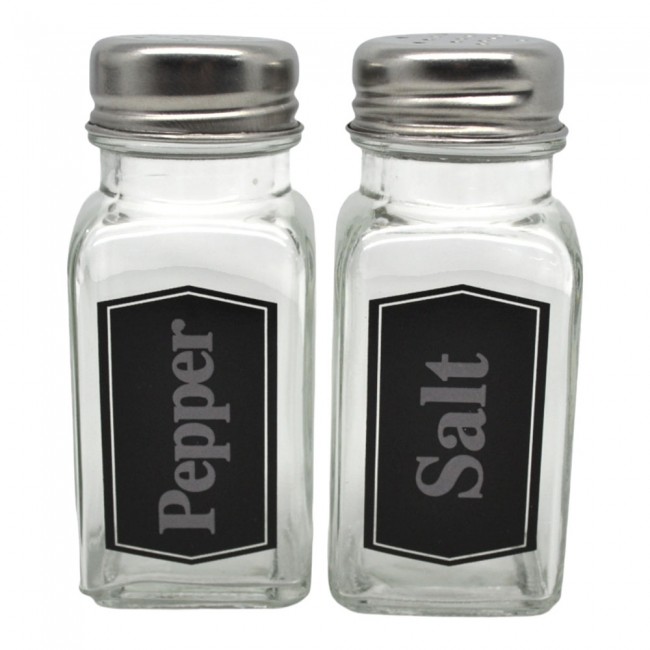 Σετ 24τμχ αλατοπίπερα γυάλινα με ανοξείδωτο καπάκι 70ml 4.1x4.1x9.4