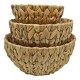 Σετ καλάθια 3τμχ ψάθινα σε χρώμα φυσικό Φ28x14