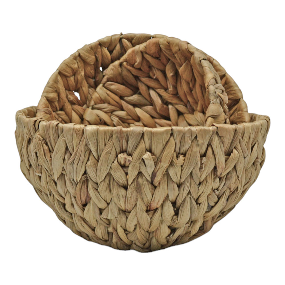 Σετ καλάθια 3τμχ ψάθινα σε χρώμα φυσικό Φ28x14