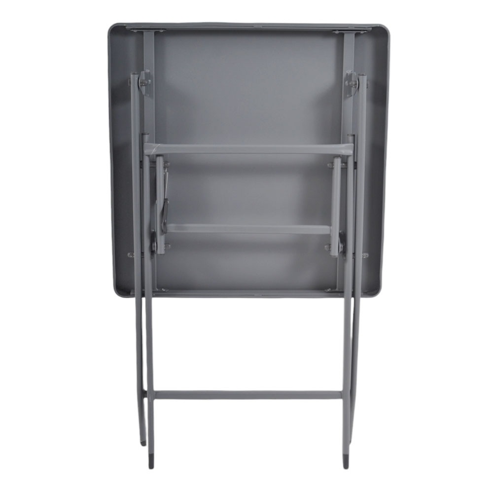 Σετ πτυσσόμενο 3τμχ από μέταλλο σε χρώμα γκρι ματ 55x55x73