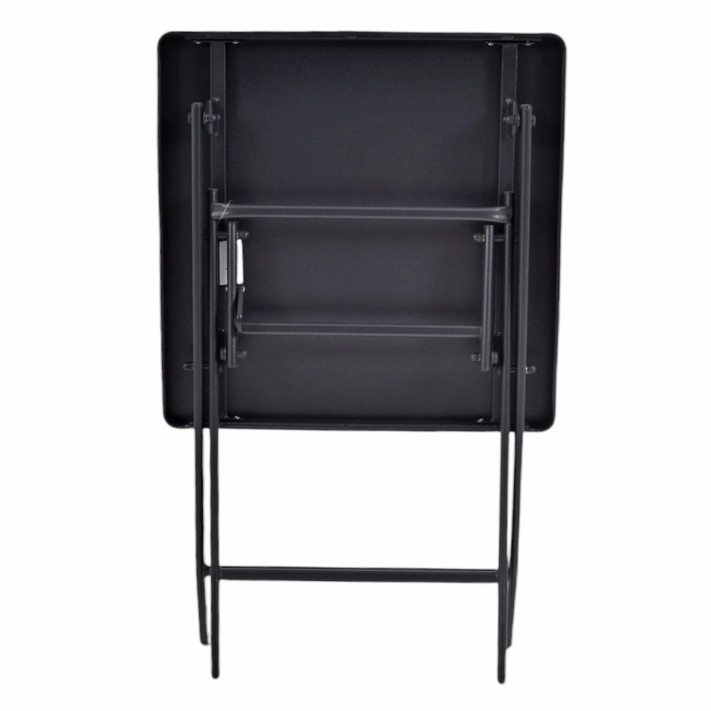 Σετ πτυσσόμενο 3τμχ από μέταλλο σε χρώμα μαύρο ματ 55x55x73