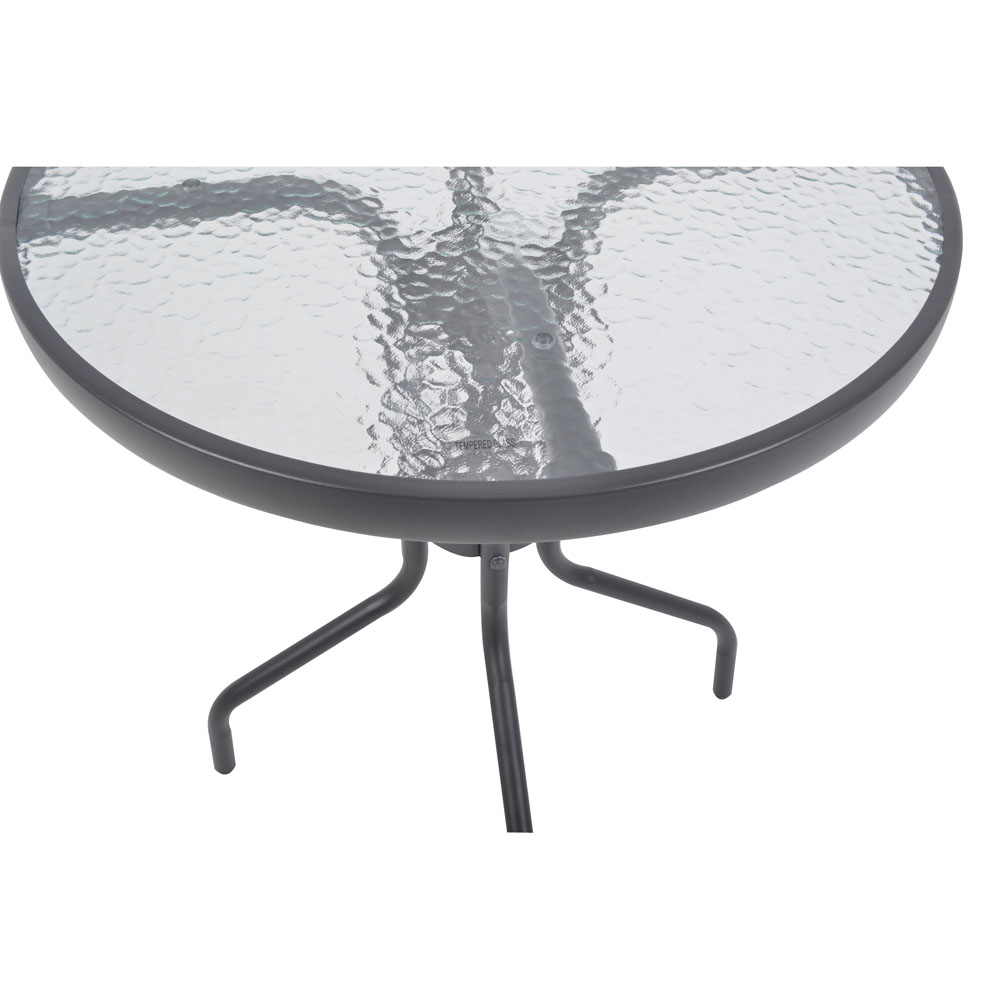 Τραπέζι στρογγυλό από μέταλλο/γυαλί σε χρώμα ανθρακί ματ Φ60x70