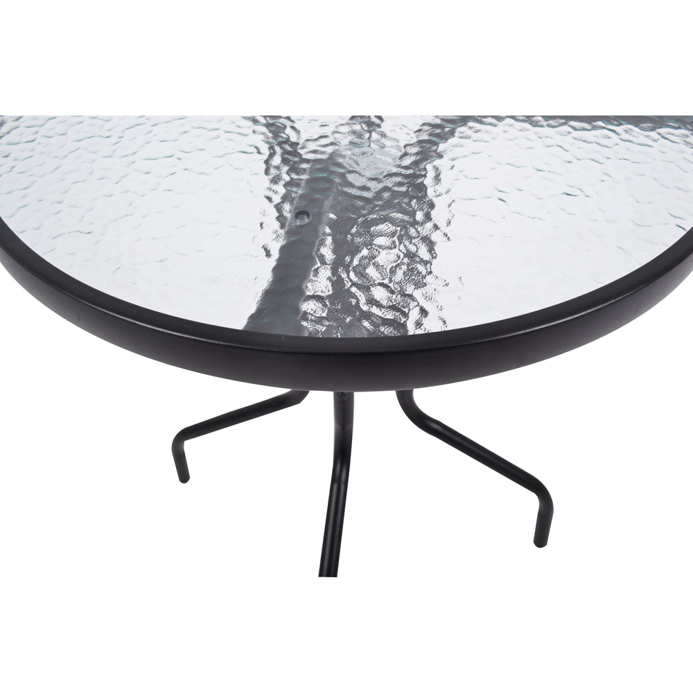 Τραπέζι στρογγυλό από μέταλλο/γυαλί σε χρώμα μαύρο ματ Φ60x70