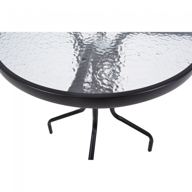Τραπέζι στρογγυλό από μέταλλο/γυαλί σε χρώμα μαύρο ματ Φ60x70