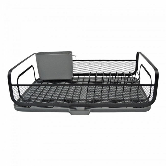 Πιατοθήκη από μέταλλο/πλαστικό σε χρώμα μαύρο/γκρι 43x28x14