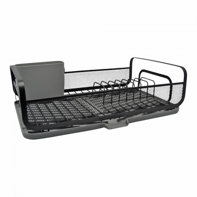 Πιατοθήκη από μέταλλο/πλαστικό σε χρώμα μαύρο/γκρι 43x28x14