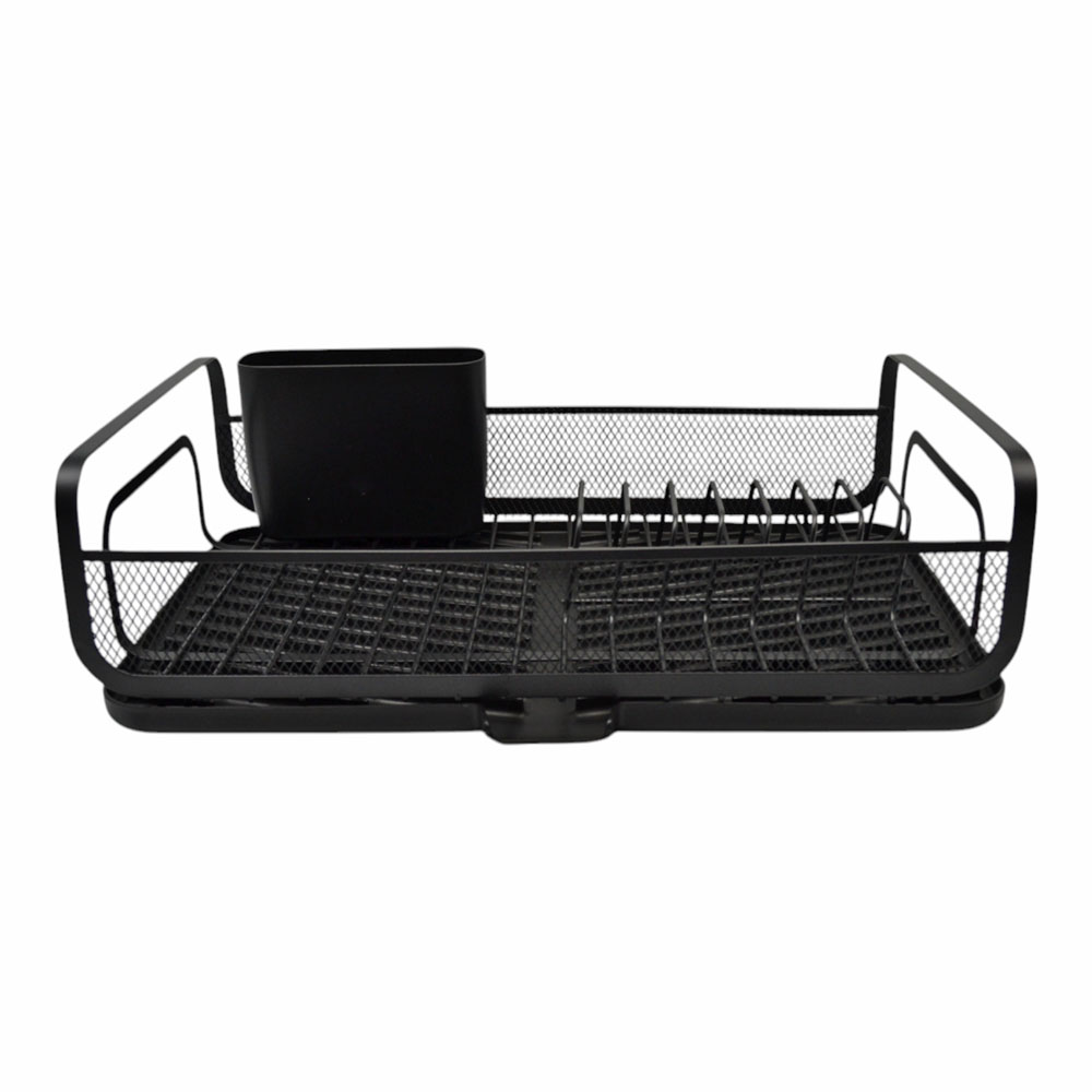 Πιατοθήκη από μέταλλο/πλαστικό σε χρώμα μαύρο 43x28x14