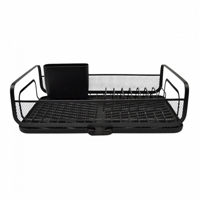 Πιατοθήκη από μέταλλο/πλαστικό σε χρώμα μαύρο 43x28x14