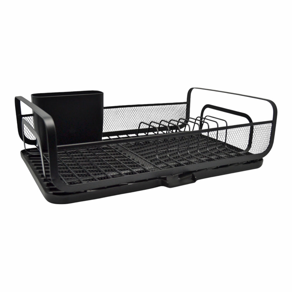 Πιατοθήκη από μέταλλο/πλαστικό σε χρώμα μαύρο 43x28x14