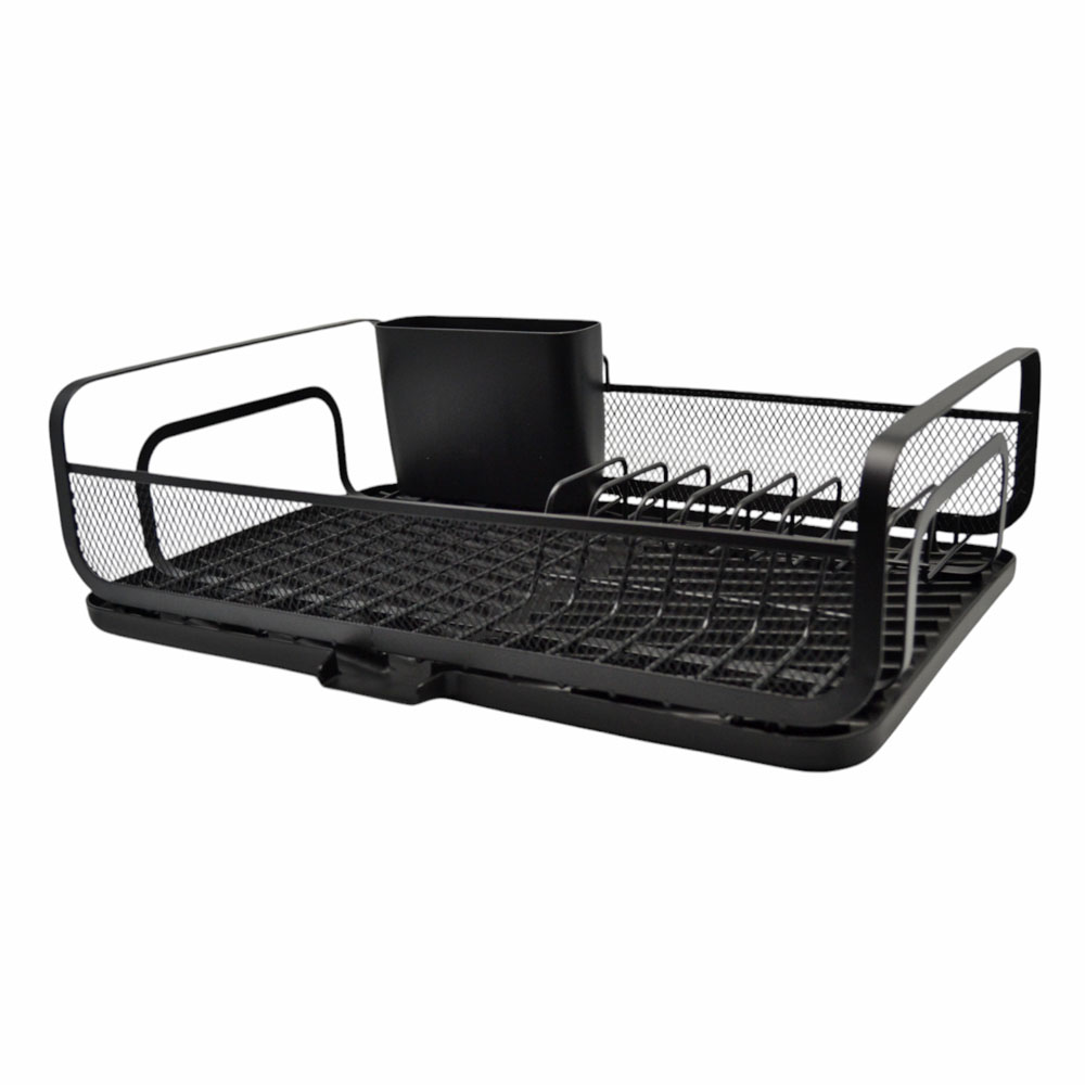 Πιατοθήκη από μέταλλο/πλαστικό σε χρώμα μαύρο 43x28x14