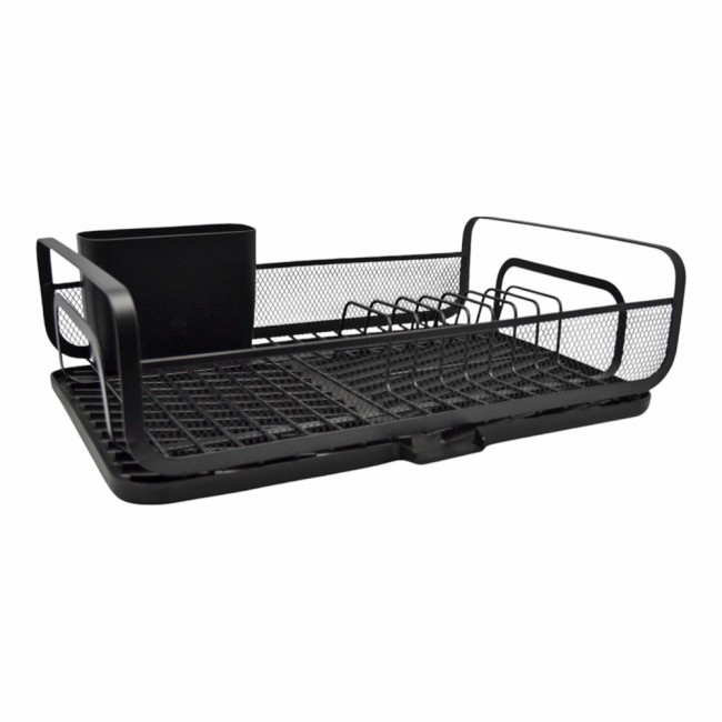 Πιατοθήκη από μέταλλο/πλαστικό σε χρώμα μαύρο 43x28x14