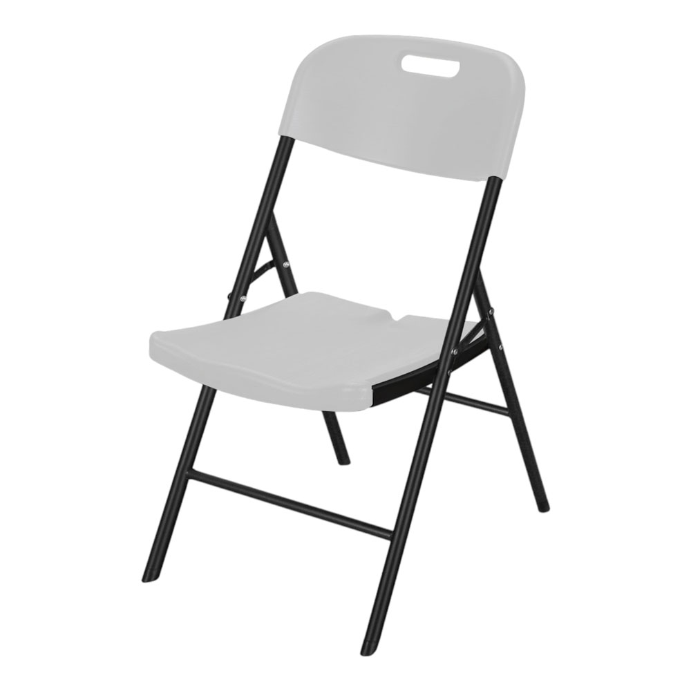 Καρέκλα αναδιπλούμενη από μέταλλο/πλαστικό σε χρώμα μαύρο/λευκό με όψη ξύλου 51x47.5x86