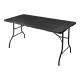 Τραπέζι πτυσσόμενο-βαλίτσα από μέταλλο/πλαστικό σε χρώμα μαύρο 152x70x74