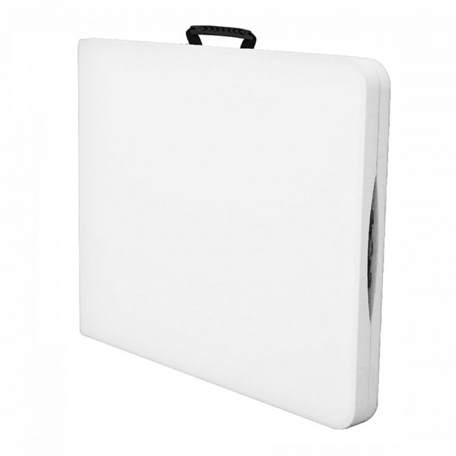 Τραπέζι πτυσσόμενο-βαλίτσα από μέταλλο/πλαστικό σε χρώμα μαύρο/λευκό 152x70x74