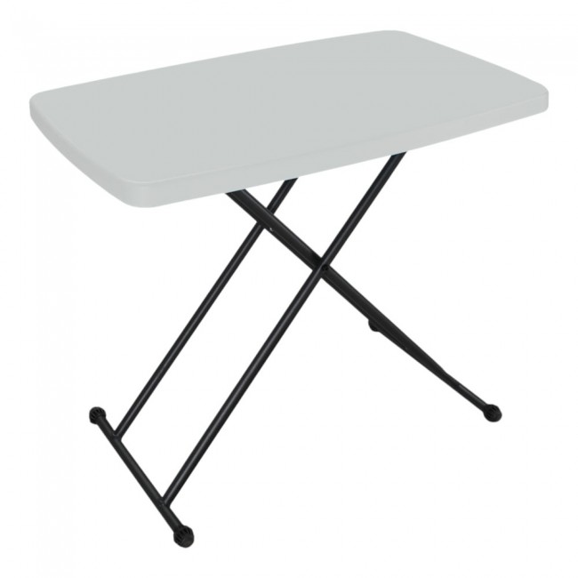 Τραπέζι πτυσσόμενο 3 θέσεων από μέταλλο/πλαστικό σε χρώμα μαύρο/λευκό 76x49x74