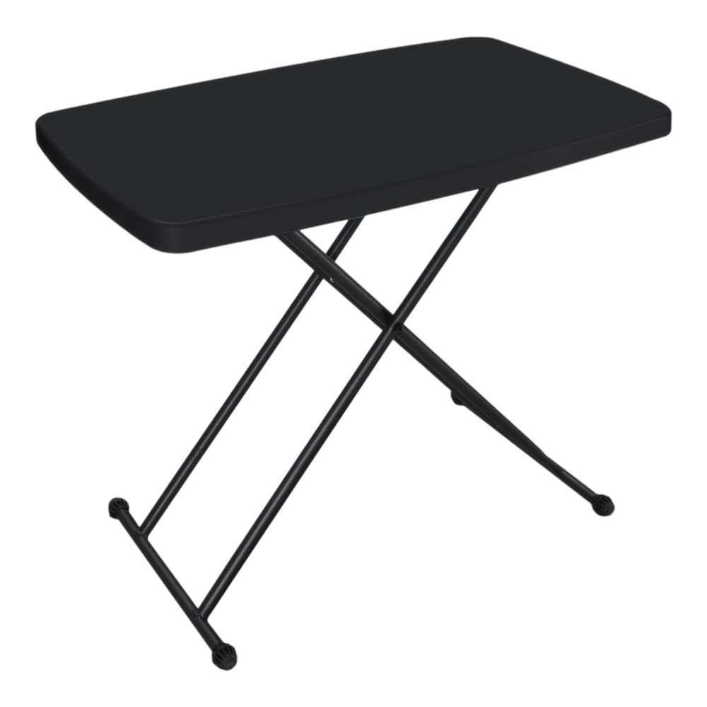 Τραπέζι πτυσσόμενο 3 θέσεων από μέταλλο/πλαστικό σε χρώμα μαύρο 76x49x74