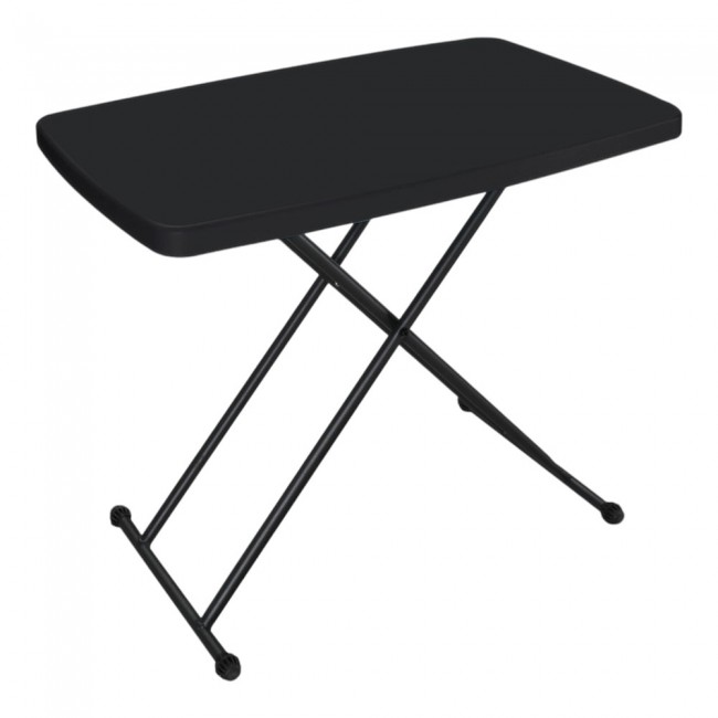 Τραπέζι πτυσσόμενο 3 θέσεων από μέταλλο/πλαστικό σε χρώμα μαύρο 76x49x74