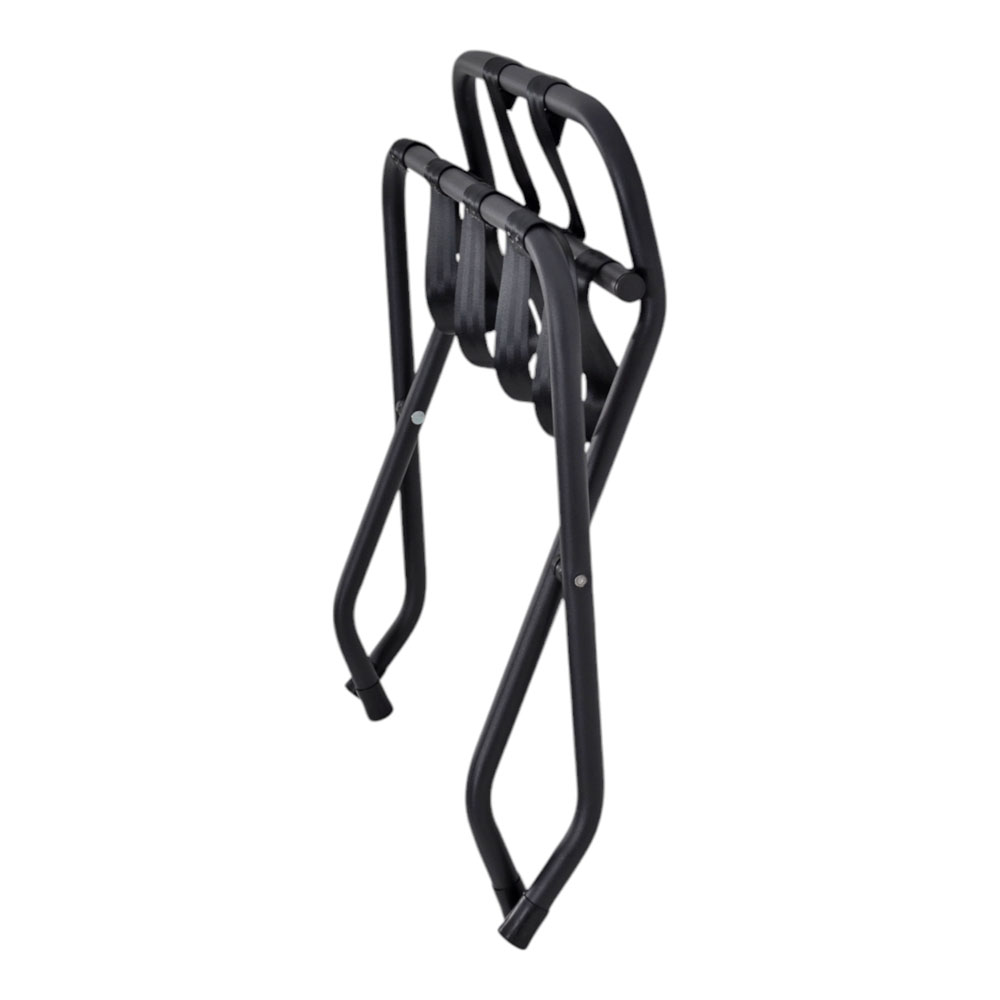 Βάση για βαλίτσες με πλάτη και ιμάντες από μέταλλο σε χρώμα μαύρο ματ 54x44x52