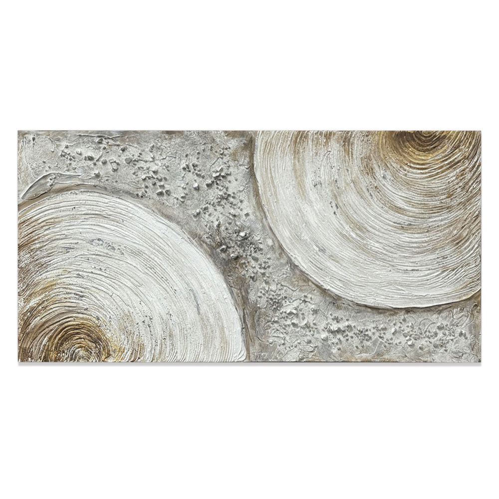 Πίνακας ελαιογραφία σε καμβά σε χρώμα λευκό/χρυσό 120x60