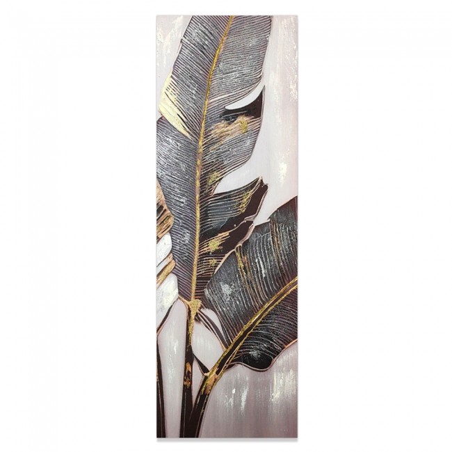 Πίνακας ελαιογραφία σε καμβά με φύλλα 30x90