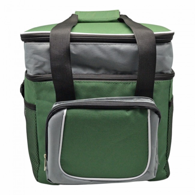 Ισοθερμική τσάντα από ύφασμα σε χρώμα σκούρο πράσινο/γκρι 28lt 32.5x26.5x33