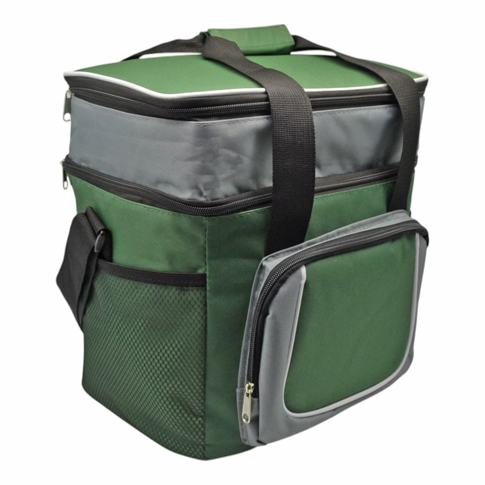 Ισοθερμική τσάντα από ύφασμα σε χρώμα σκούρο πράσινο/γκρι 28lt 32.5x26.5x33