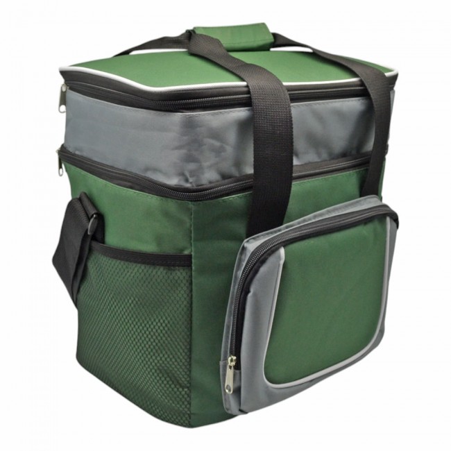 Ισοθερμική τσάντα από ύφασμα σε χρώμα σκούρο πράσινο/γκρι 28lt 32.5x26.5x33