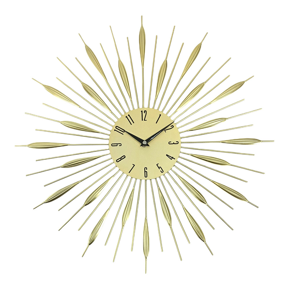 Ρολόι τοίχου μεταλλικό σε χρώμα χρυσό 49.5x49.5x4