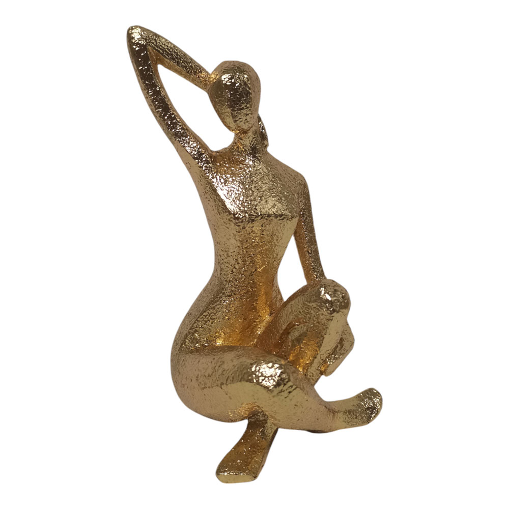 Διακοσμητική φιγούρα πολυεστερική σε χρώμα χρυσό 10x8.5x18.5