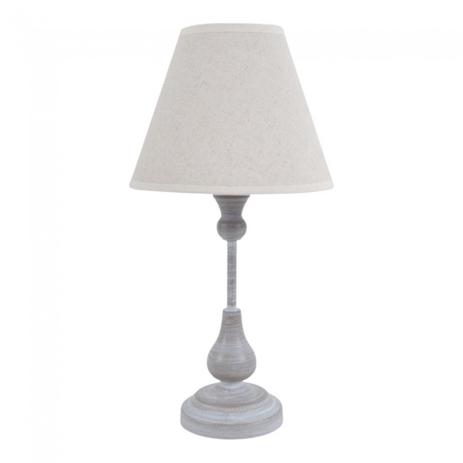 Φωτιστικό επιτραπέζιο από μέταλλο/ύφασμα σε χρώμα γκρι/μπεζ 19x19x37 Ε14/40W