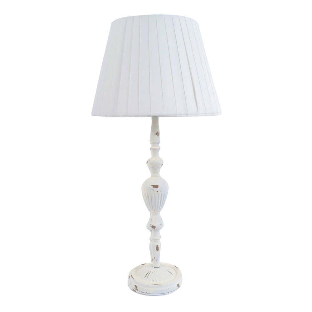 Φωτιστικό επιτραπέζιο από μέταλλο/ύφασμα σε χρώμα γκρι/λευκό 28x28x57 Ε14/40W